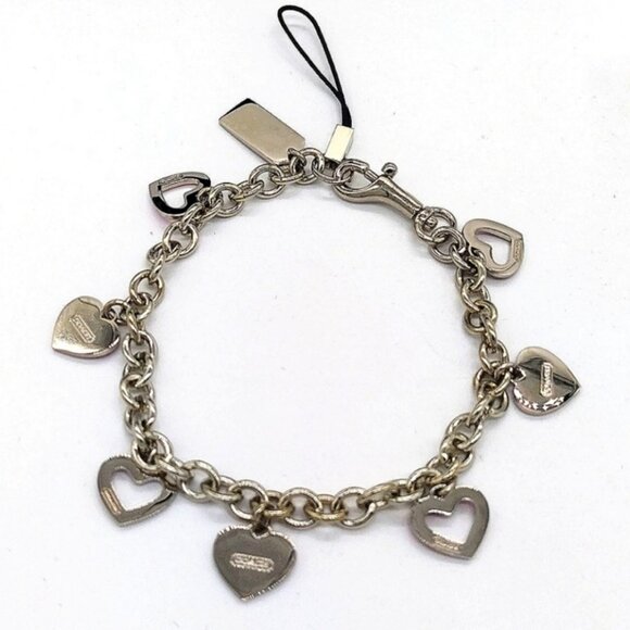 COACH Multi Heart Purse Handbag Bracelet Lanyard Keychain Fob Purse Charm - Picture 3 of 5